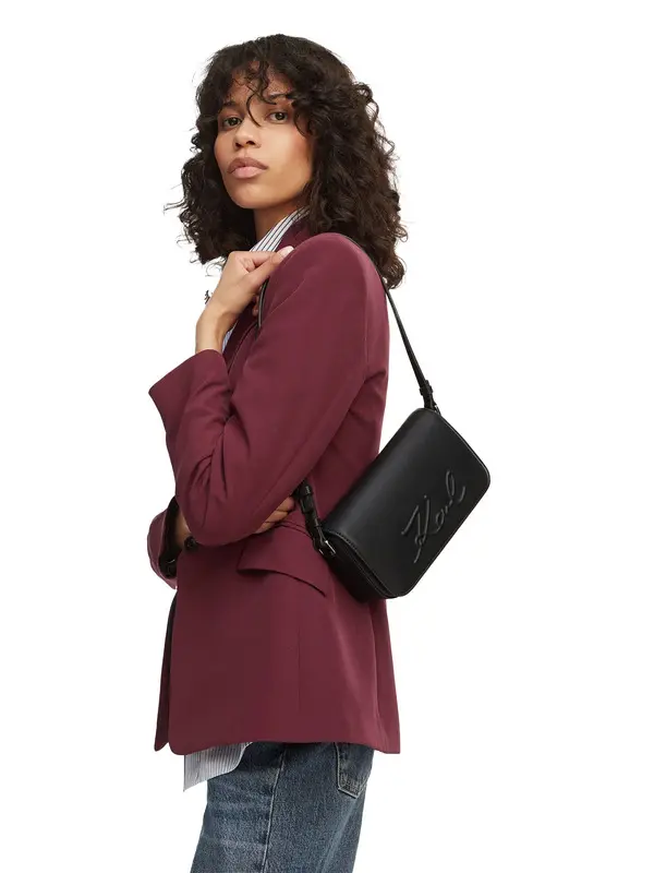 Monogram Embossed Leather Shoulder Bag 2 Image