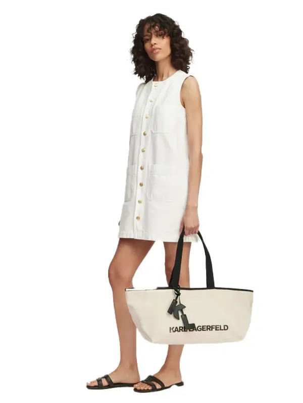 Large Cotton Shopper Bag with Long Handle 1 Image