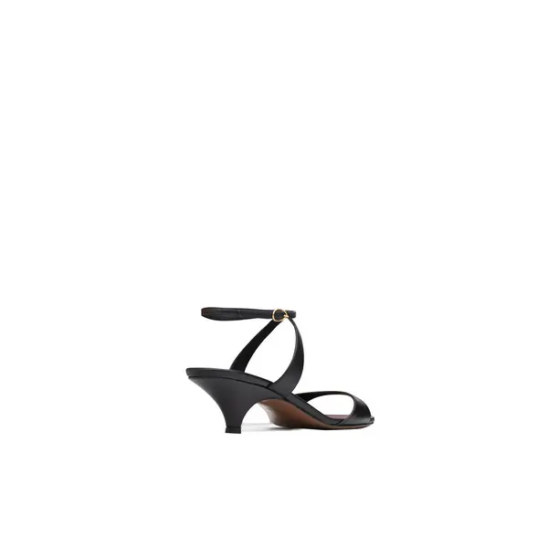 Leather Kitten Heel Sandalswith Criss Cross Ankle Straps 2 Image