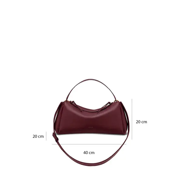 Leather Hobo Shoulder Bagwith Gold Tone Hardware 1 Image
