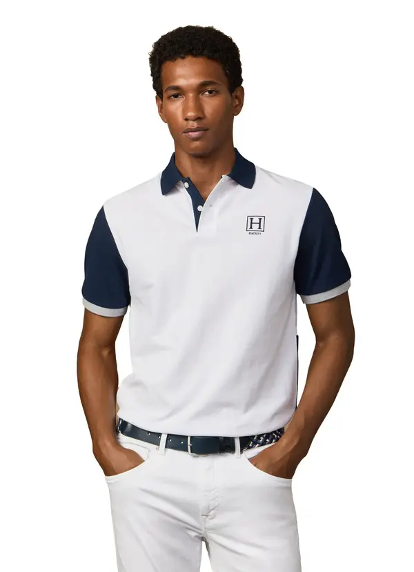 Classic Fit Short Sleeve Branded Quad Polo 1 Image
