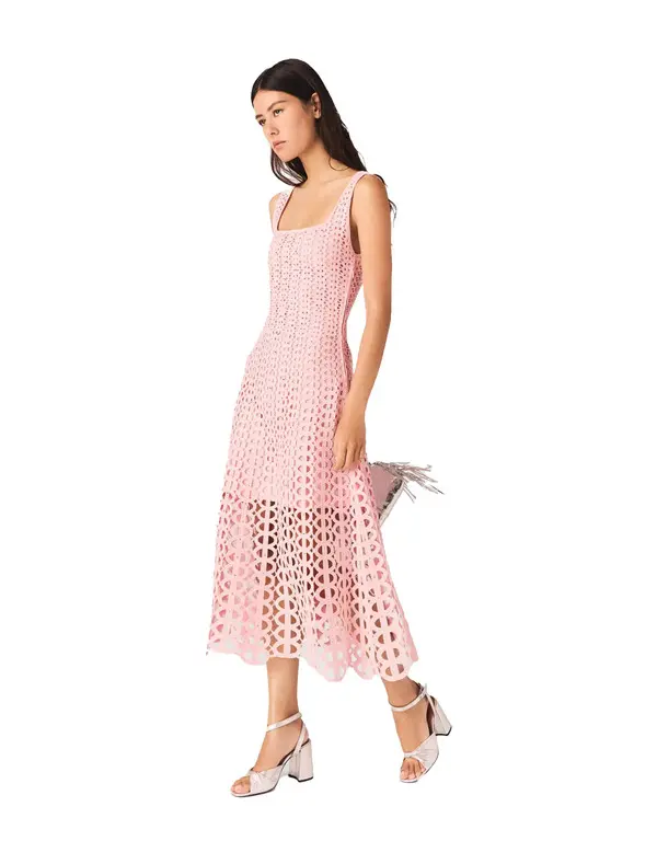 Rhinestone Crochet Midi Dress 1 Image