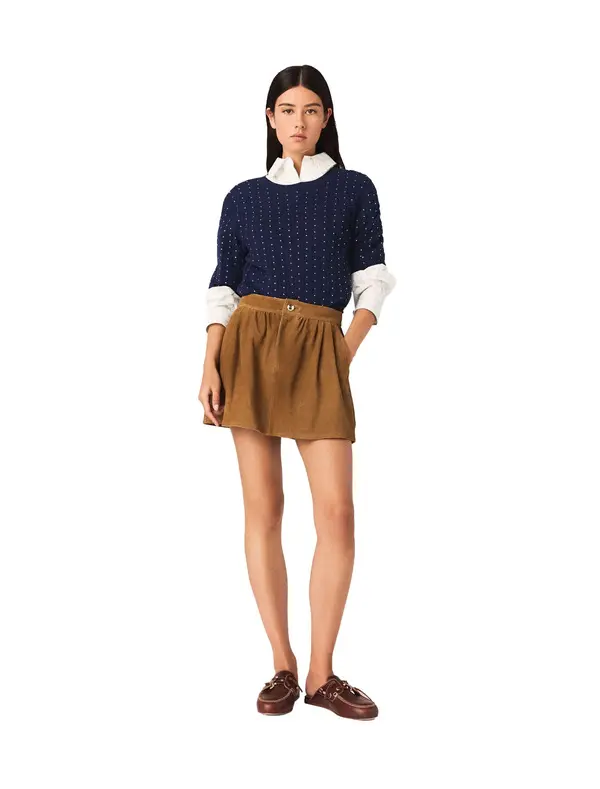 Short Suede Goatskin Skirt 1 Image