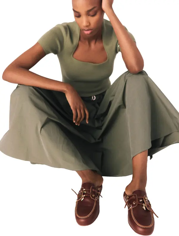 Smooth Leather Boat Mules 1 Image