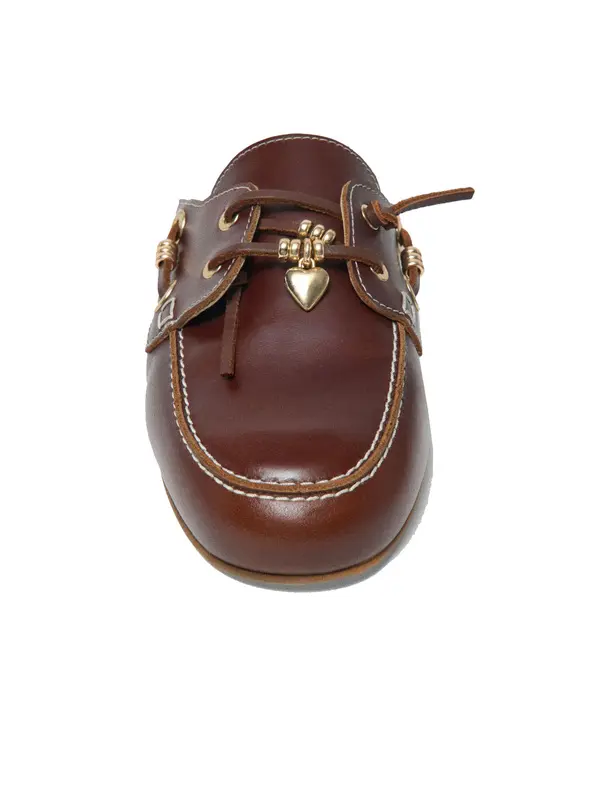 Smooth Leather Boat Mules 2 Image