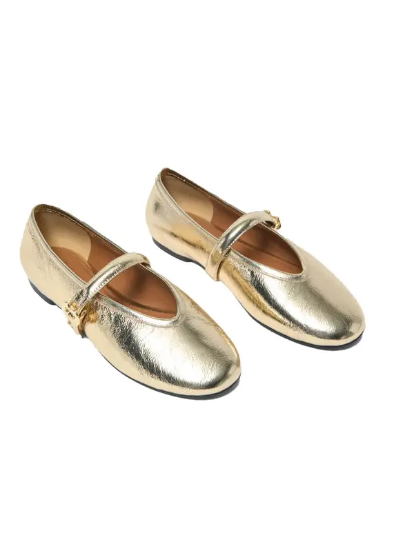 Metallic Leather Ballerina with Engraved Logo 1 Image
