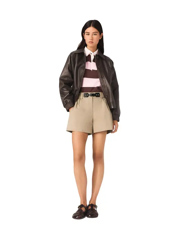 Straight-cut High-waisted Cotton Shorts 1 Image
