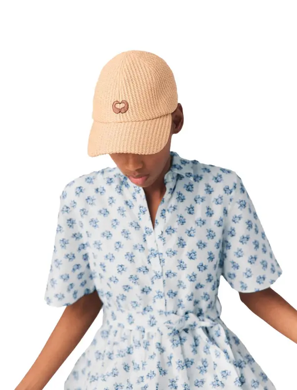 Natural-Texture Cap with Embossed Logo  1 Image