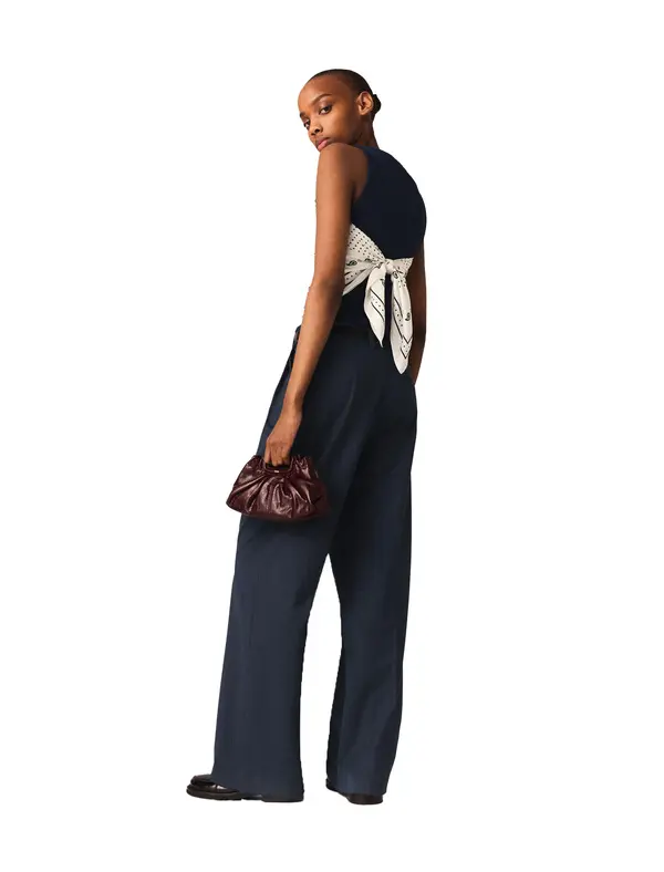 Pinstripe Wool Blend Suit Trousers 2 Image