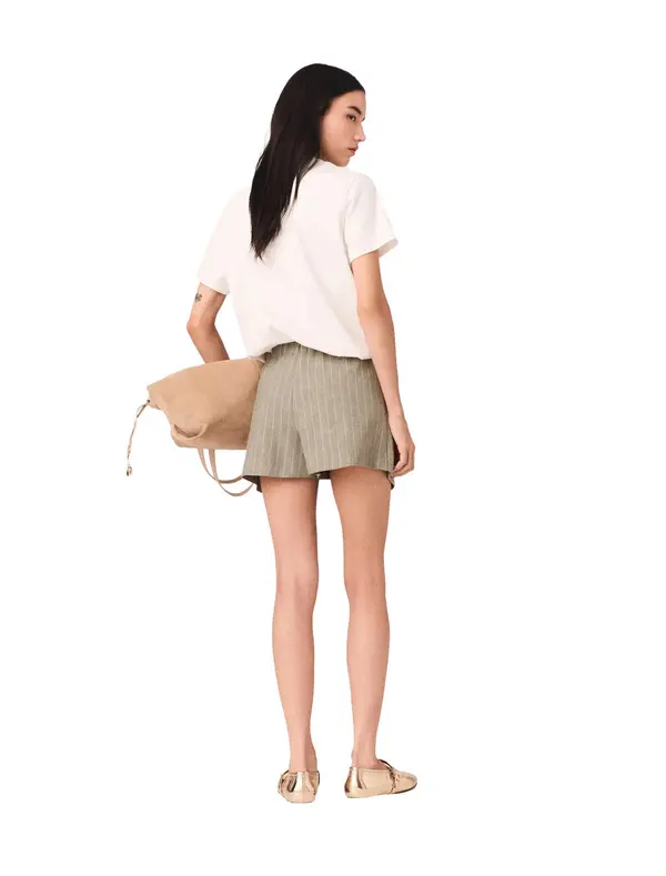 Layered Linen Blend Skort 2 Image