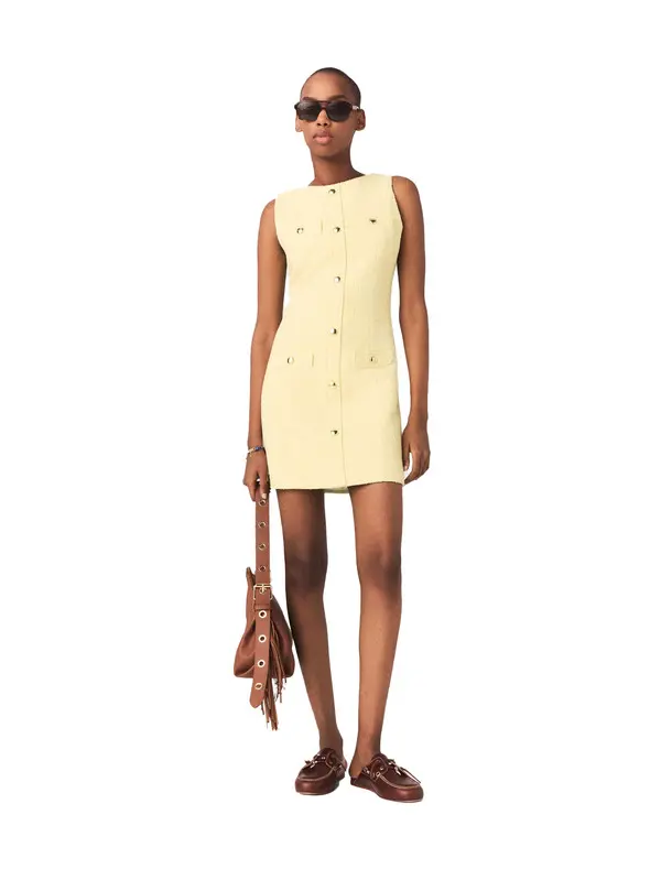 Fitted Short Tweed Dress 1 Image