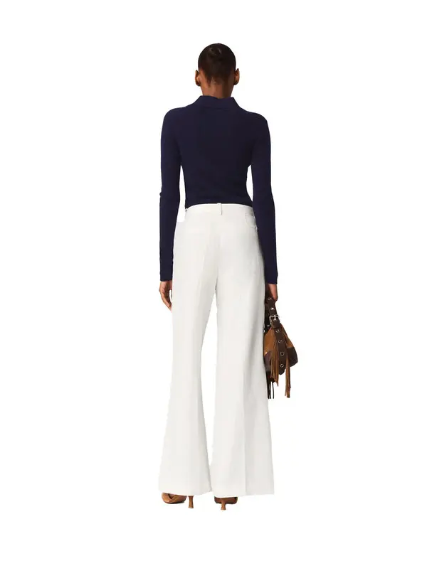 High-waisted Wide-leg Palazzo Cut Suit Trousers 2 Image