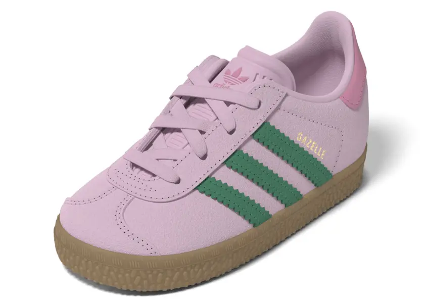 Baby Girl Gazelle Comfort Closure Elastic Laces Sneakers - Pink 12 Image