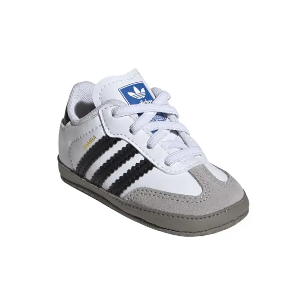 Baby Boy White Samba Crib Sneakers 7 Image