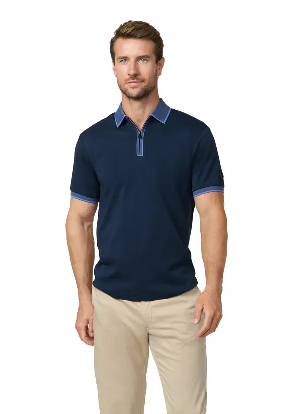 Classic Fit Short Sleeve Quarter Zip Polo 3 Image