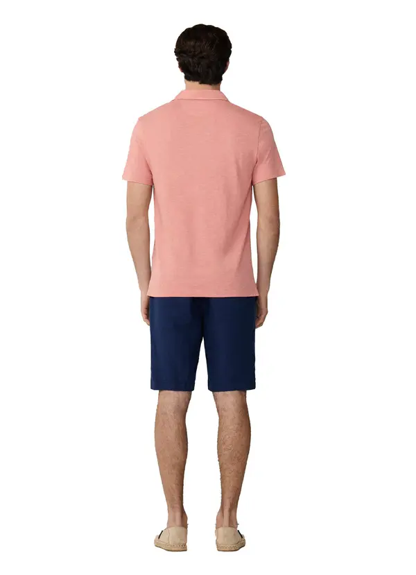 Classic Fit Short Sleeve Linen Trim Polo 3 Image