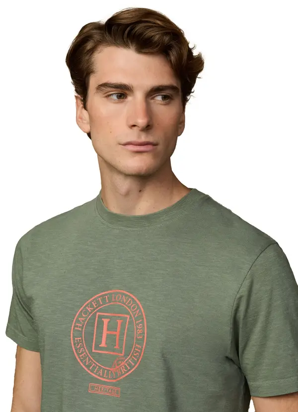 Classic Fit Linen Blend Graphic T-Shirt 2 Image
