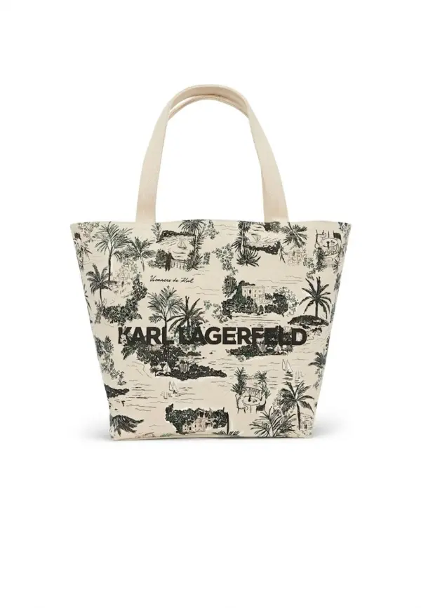"Vacances de Karl" All-Over Print Reversible  Canvas Tote Bag 1 Image