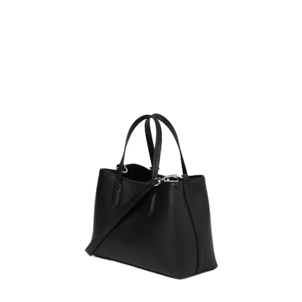 Smooth Leather Small Tote Bag with Karl Icon 2 Image