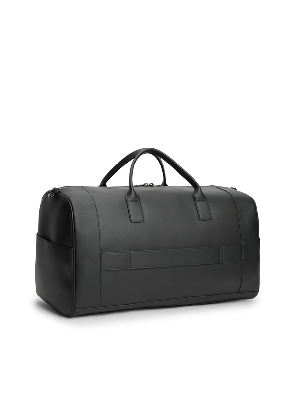 Sleek Leather Duffle Bag with Woven Pocket 1 Image
