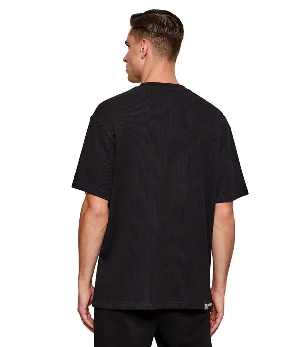 Waffle-Knit Logo Patch Short Sleeve T-Shirt 3 Image