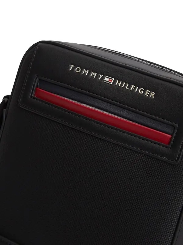 Metal Logo Crossbody Reporter Bag with Zipped Pocket 3 Image