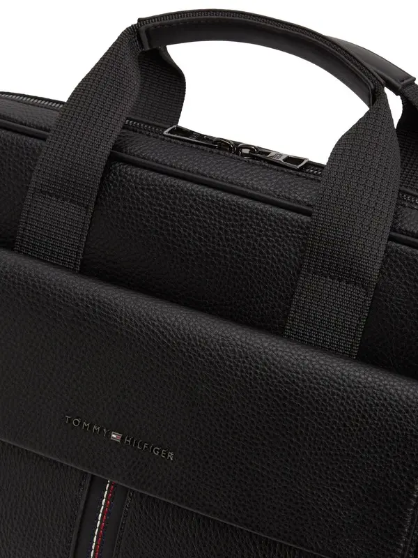 Flap Pocket Pebble Grain Laptop Bag 2 Image
