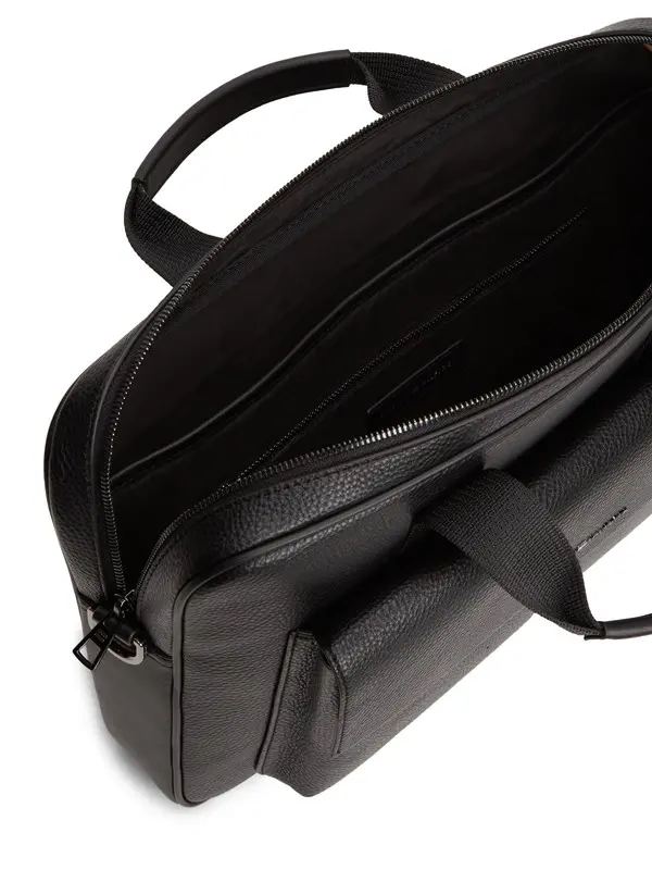 Flap Pocket Pebble Grain Laptop Bag 3 Image