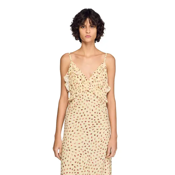 Flowing Cut Flower Print Maxi Dress 2 Image