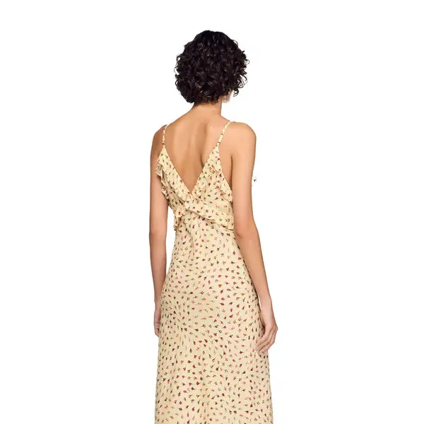 Flowing Cut Flower Print Maxi Dress 3 Image