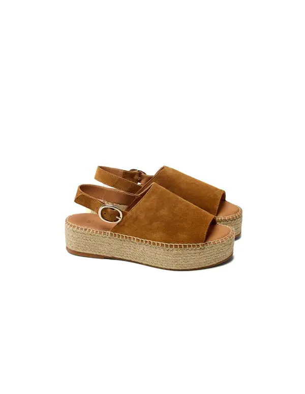 Suede Platform Espadrille Sandals 3 Image