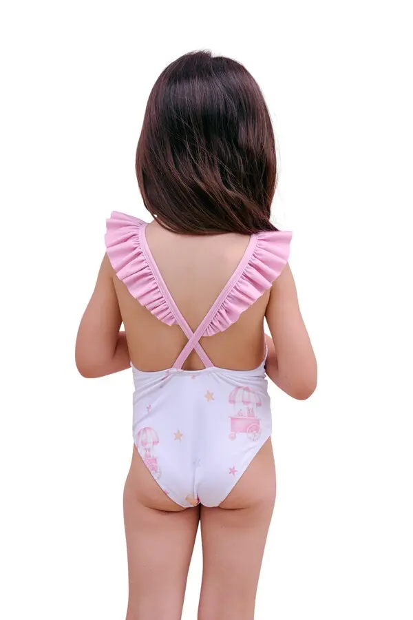 Kids Milkshake Strawberry One Piece Swimsuit 2 Image