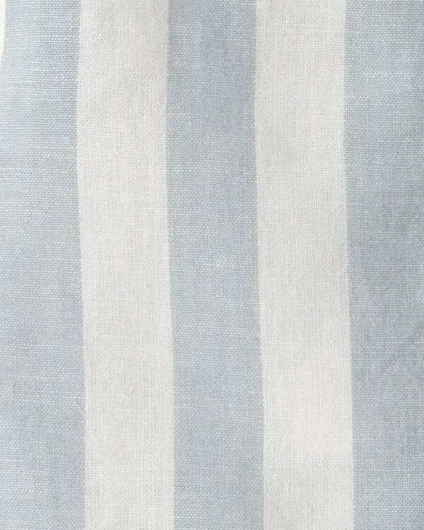 Baby Boy 2-Piece Stripe Romper Set - Blue/Ivory 3 Image