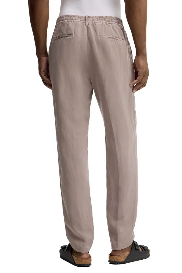 Regular Fit Straight Leg Linen Blend Chino Pants 1 Image