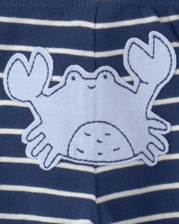 Baby Boy 3-Piece Sea Animal Bodysuits & Pant Set - Blue 1 Image