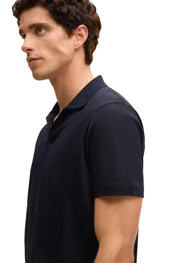 Regular Fit Short Sleeve Polo with Discreet Logo Print 1 Image