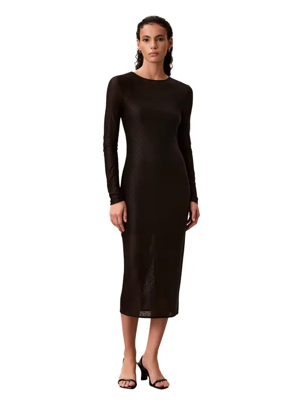Allover Emblem Logo Lace Maxi Dress 2 Image