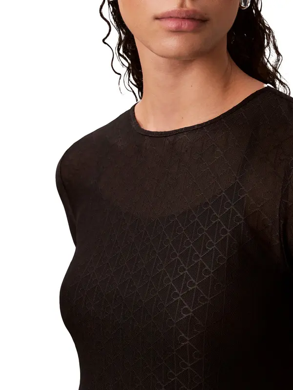 Allover Emblem Logo Lace Maxi Dress 4 Image