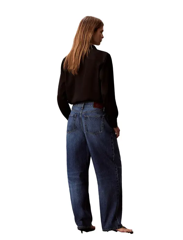 Relaxed Deep Indigo Barrel-Leg Jeans 1 Image