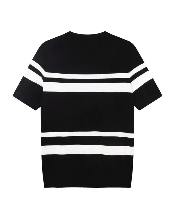StripedShort-SleeveKnitTop 1 Image