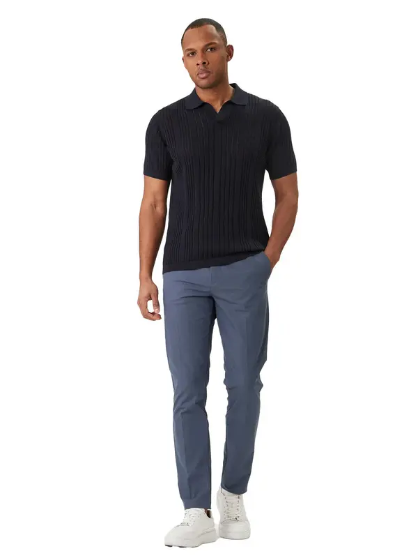 RegularFitPointelleKnitV-NeckPolo 1 Image
