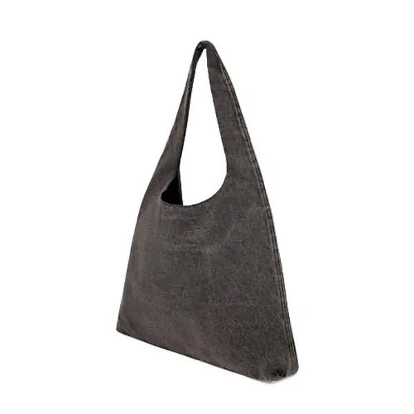 Washed Denim Oversized Shoulder Bag 1 Image
