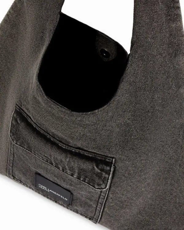 Washed Denim Oversized Shoulder Bag 2 Image
