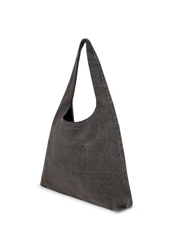 Washed Denim Oversized Shoulder Bag 5 Image