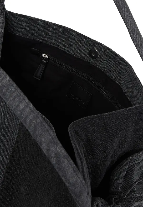 Two-Tone Washed Denim Shopper Bag 2 Image