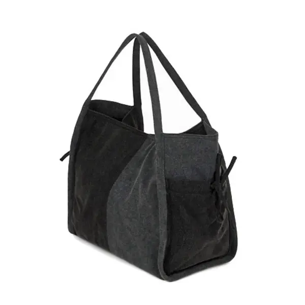 Two-Tone Washed Denim Shopper Bag 3 Image
