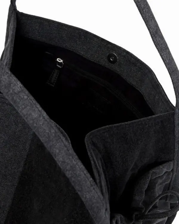 Two-Tone Washed Denim Shopper Bag 4 Image