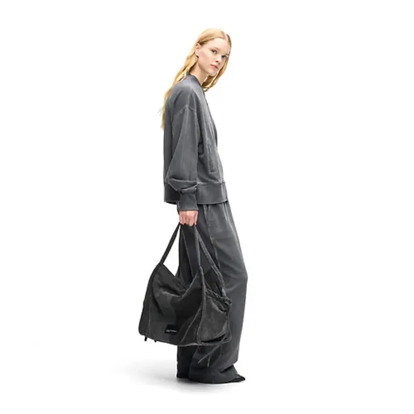 Two-Tone Washed Denim Shopper Bag 5 Image