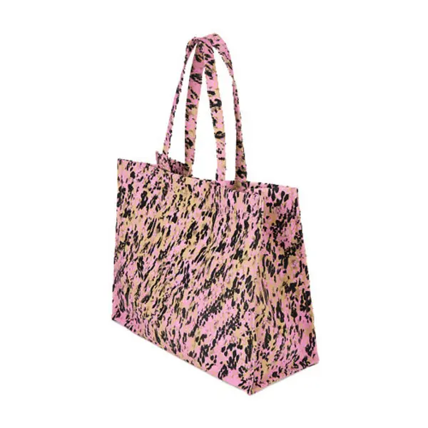 Leopard Print Denim Tote Bag 1 Image