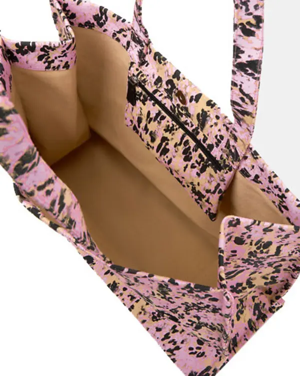 Leopard Print Denim Tote Bag 2 Image
